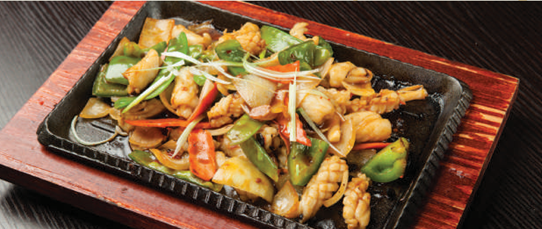 Teppan Squid with Black Bean Sauce